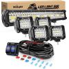 Nilight 20Inch 420W LED Light Bar 2PCS 4Inch 60W Light Pods Amber White Strobe 6 Modes Memory Function Reset Function Off Road Truck with 16AWG Wiring Harness Kit-3 Lead(20Inc Lights+4Pcs 4Inch Lights+Wiring Harness)