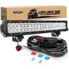 Nilight 22 Inch Side Shooter LED Light Bar Quadruple Row Spot Flood Combo Lights w/Wiring Kit for Fog Driving Work Lighting on Truck Tractor SUV ATV UTV Golf Cart Boats(20Inch 126W Lights + Wiring Harness)