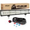 Nilight 22 Inch Side Shooter LED Light Bar Quadruple Row Spot Flood Combo Lights w/Wiring Kit for Fog Driving Work Lighting on Truck Tractor SUV ATV UTV Golf Cart Boats(22Inch Side Shooter Light + Wiring harness)