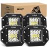 Nilight 2PCS 42W Flush Mount LED Light Pods Spot Flood Combo Backup Reverse Driving Headlamp Mount on Bumper Grille for 4×4 Offroad Truck SUV(4Pcs 42W LED Pods)