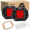 Nilight 2PCS 42W Flush Mount LED Light Pods Spot Flood Combo Backup Reverse Driving Headlamp Mount on Bumper Grille for 4×4 Offroad Truck SUV(Red)