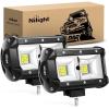 Nilight 2PCS 5 Inch 96W Flood LED Light Bar 3600LM Driving Lights Fog Light Led Off Road Lights for Trucks Jeep UTV ATV Marine Boat(2PCS 5Inch Quad Row Flood Lights)