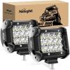 Nilight 2PCS 5 Inch 96W Flood LED Light Bar 3600LM Driving Lights Fog Light Led Off Road Lights for Trucks Jeep UTV ATV Marine Boat(2Pcs Spot Lights)