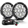 Nilight 2PCS 7Inch 85W LED Driving Light 10200LM IP68 Spot Flood Combo Round Built-in EMC Offroad Lights with 14AWG DT Connector Wiring Harness Kit for Truck ATV UTV SUV(2Pcs 5.7Inch Lights +Wiring harness)