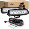 Nilight 2Pcs 18w Spot LED Work Lights LED Pods Fog Lights Off Road Led Lights Driving Lights with16AWG Off Road Wiring Harness Kit-2 Leads(18W Lights + Wiring Harness)