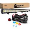 Nilight 37Inch 780W LED Light Bar Triple Row Flood Spot Combo 78000LM Driving Off Road Lights with 12V Wiring Harness Kit for Truck Tractor Trailer Pickup SUV 4×4 Van Camper,2 Years Warranty(37Inch light bar +Wiring Harness)