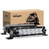 Nilight 40001F-B Bar Super Slim 2PCS 7Inch 30W Flood Driving Fog 3600LM Single Row Off Road led Lights for Jeep-2 Style Mounting Brackets, 2 Years Warranty, Black(2PCS 30W Flood Lights)