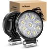 Nilight 4.3 Inch Round Utility LED Work Light W/Integrated Toggle Switch, 2PCS 72W 5760LM 150° Flood Lamp for Offroad Heavy Equipment Vehicles Truck Tractor Golf cart Boat ATV UTV(2Pcs 27W Flood Lights)