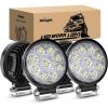 Nilight 4.3 Inch Round Utility LED Work Light W/Integrated Toggle Switch, 2PCS 72W 5760LM 150° Flood Lamp for Offroad Heavy Equipment Vehicles Truck Tractor Golf cart Boat ATV UTV(4Pcs 27W Flood Lights)
