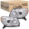 Nilight Headlights Assembly for Toyota 4Runner 2006 2007 2008 2009 Headlamp Black Housing Amber Reflector(Chrome Housing+ Amber Reflector)
