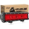 Nilight LED Light Bar 12Inch 300W Flood Spot Combo Triple Row Driving Lamp Roof Bumper Off Road Work Lights for Van Camper Wagon Car Pickup Golf Cart ATV UTV SUV Truck Boat 4×4(Red)