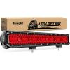 Nilight LED Light Bar 20Inch 420W Flood Spot Combo Triple Row Driving Lamp Roof Bumper Off Road LED Work Lights Pods for Van Camper Wagon Car Pickup Golf Cart ATV UTV SUV Truck Boat 4×4(Red)