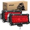 Nilight LED Light Bar 2PC 6.5Inch 120W Flood Spot Combo Triple Row Driving Lamp Roof Bumper Off Road Work Lights for Van Camper Wagon Car Pickup Golf Cart ATV UTV SUV Truck Boat 4×4(2Pcs Led Pods Red)