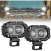 Nilight LED Light Bar 2PCS 18W 6Inch Flood LED Pods Offroad Fog Light Waterproof for Boat SUV ATV 4WD Car Truck Golf Cart 12V 24V,2 Years Warranty(2Pcs 4Inch 48W Lights White)