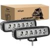 Nilight LED Light Bar 2PCS 18W 6Inch Flood LED Pods Offroad Fog Light Waterproof for Boat SUV ATV 4WD Car Truck Golf Cart 12V 24V,2 Years Warranty(2Pcs 18W Lights)