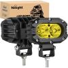 Nilight LED Light Bar 2PCS 18W 6Inch Flood LED Pods Offroad Fog Light Waterproof for Boat SUV ATV 4WD Car Truck Golf Cart 12V 24V,2 Years Warranty(Yellow Flood Beam 4inch)
