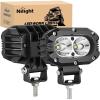 Nilight LED Light Bar 2PCS 18W 6Inch Flood LED Pods Offroad Fog Light Waterproof for Boat SUV ATV 4WD Car Truck Golf Cart 12V 24V,2 Years Warranty(white flood beam 4inch)