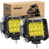Nilight LED Light Bar 2Pcs 4 Inch 36W Yellow Flood Spot Combo Triple Row Driving Lamp Roof Bumper Off Road LED Work Lights Pods for Van Camper Wagon Car Pickup Golf Cart ATV UTV SUV Truck Boat 4×4(2PCS 4Inch Amber Lights)