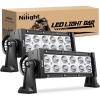 Nilight LED Light Bar 2Pcs 7.5 Inch 36W 2520LM Spot Led Pods Fog Driving Lights Roof Bumper Off Road LED Work Light for Motorcycles Van Camper Wagon Car Pickup Golf Cart ATV UTV SUV Truck Boat 4×4(2PCS 36W Light Bar)