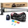 Nilight LED Light Bar 32Inch 180W Spot Flood Combo Led Off Road Lights 12V 5Pin Rocker Switch LED Light Bar Wiring Harness Kit, 2 Years Warranty (ZH079), Clear,White(42Inch 240W Light Bar +Wiring Harness)