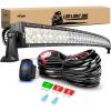 Nilight LED Light Bar 32Inch 180W Spot Flood Combo Led Off Road Lights 12V 5Pin Rocker Switch LED Light Bar Wiring Harness Kit, 2 Years Warranty (ZH079), Clear,White(52Inch 300W Light Bar +Wiring Harness)
