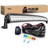 Nilight LED Light Bar 32Inch 180W Spot Flood Combo Led Off Road Lights 12V 5Pin Rocker Switch LED Light Bar Wiring Harness Kit, 2 Years Warranty (ZH079), Clear,White(54Inch 312W Light Bar +Wiring Harness)