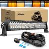 Nilight LED Light Bar 7D 22Inch 150W Spot Flood Combo Beam Amber White Work Offroad Lighting Driving Fog Lights for SUV ATV UTV Pickup Truck Boat(Amber White 480W-6 Modes)