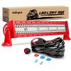 Nilight LED Light Bar 7D 22Inch 150W Spot Flood Combo Beam Amber White Work Offroad Lighting Driving Fog Lights for SUV ATV UTV Pickup Truck Boat(Red Shell 22Inch Light+Wiring Harness)