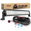 Nilight LED Light Bar 7D 22Inch 150W Spot Flood Combo Beam Amber White Work Offroad Lighting Driving Fog Lights for SUV ATV UTV Pickup Truck Boat(White 120W Light+Wiring Harness)
