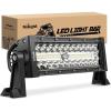 Nilight LED Light Bar 9.5 Inch Triple Row Spot Flood Combo 64LEDs Lights Fog Driving Work Backup Bumper Lighting for Off-Road Truck SUV ATV UTV(9Inch Lights)