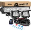 126W Light +2Pcs 18W LED Pods +Wiring Harness