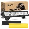 Nilight LED Light Bar with Yellow/Black Covers 2 PCS 36 W 6.5 Inch Flood Off Road Lights Super Bright Driving Fog Boat Lighting Pods for Trucks Pickup Golf Cart SUV ATV UTV 4×4 Van Camper(20 inch light + cover)