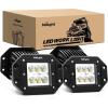 Nilight LED Pods 4PCS 18W Flood Flush Mount LED Work Light Driving Lights Led Light Bar Off Road Fog Lights for Jeep Truck Tacoma Bumper ATV UTV(4PCS 18W Flood Flush Mount)