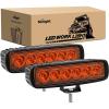 Nilight Led Light Bar 2PCS 18w Spot Driving Fog Light Led Pods Off Road Lights Boat Lights Driving Lights Led Work Light SUV Lamp(Amber Light Black House)
