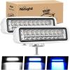 Nilight Led Light Bar 2PCS 18w Spot Driving Fog Light Led Pods Off Road Lights Boat Lights Driving Lights Led Work Light SUV Lamp(White/Blue 2Pcs)