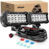 Nilight Led Light Bar 2PCS 36w 6.5Inch Spot Off Road Lights Super Bright Driving Fog Light Boat Lights Driving Lights Led Work Light SUV Lamp(36w Led Light +Wiring Harness)