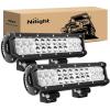 Nilight Led Light Bar 2Pcs 12Inch 72W 5040 LM Spot Flood ComboLed Off Road Lights Bright Driving Fog Boat Lights Led Work Light Bar for Trucks Pickup Golf Cart SUV ATV UTV 4×4 Van Camper