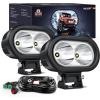Nilight Led Pods 2Pcs 18W 1260LM Flood Off Road Lights Super Bright Driving Work Fog Lamps for Trucks Pickup Golf Cart SUV ATV UTV 4×4 Van Camper Boat(2Pcs 20w Led Light w/Wiring Harness)
