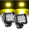 Nilight Led Pods 2Pcs 18W 1260LM Spot Off Road Lights Super Bright Driving Fog Boat Lamp Work Lighting Bar for Trucks Van Camper Wagon Car Pickup Golf Cart ATV UTV SUV Boat 4×4(Yellow)