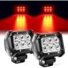 Nilight Led Pods 2Pcs 18W 1260LM Spot Off Road Lights Super Bright Driving Fog Boat Lamp Work Lighting Bar for Trucks Van Camper Wagon Car Pickup Golf Cart ATV UTV SUV Boat 4×4(Red)