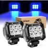 Nilight Led Pods 2Pcs 18W 1260LM Spot Off Road Lights Super Bright Driving Fog Boat Lamp Work Lighting Bar for Trucks Van Camper Wagon Car Pickup Golf Cart ATV UTV SUV Boat 4×4(Blue)