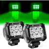 Nilight Led Pods 2Pcs 18W 1260LM Spot Off Road Lights Super Bright Driving Fog Boat Lamp Work Lighting Bar for Trucks Van Camper Wagon Car Pickup Golf Cart ATV UTV SUV Boat 4×4(Green)