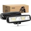 Nilight Side Shooter LED Pods 2PCS 6.5 Inch 60W Flood Spot Beam Combo Light Bar Fog Driving Lights Work Lighting for Truck ATV UTV Boat(2Pcs 16LEDs Lights)