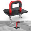 Nilight Trailer Hitch Tightener for 2 Inch Hitches Mount Anti Rattle Heavy Duty Steel with Rubber Cover Red U Bolt Matte Black Plate Electrophoresis Anti-Rust Triple Protective(Black/Red 2Inch 1PC)