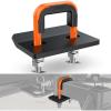 Nilight Trailer Hitch Tightener for 2 Inch Hitches Mount Anti Rattle Heavy Duty Steel with Rubber Cover Red U Bolt Matte Black Plate Electrophoresis Anti-Rust Triple Protective(Black/Orange 2Inch 1PC)