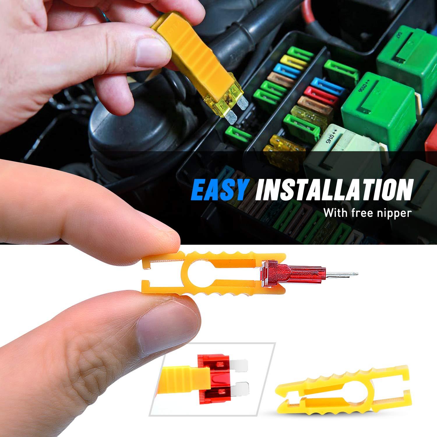 imageNilight 50018R 240pcs Standard and Mini Blade Fuses Set5A 75A 10A 15A 20A 25A 30A ATC APR ATO ATS Standard and ATM APM Mini Automotive Blade Fuse Assortment Kit BlackSliverPinkGreen240PCS Blade Fuses