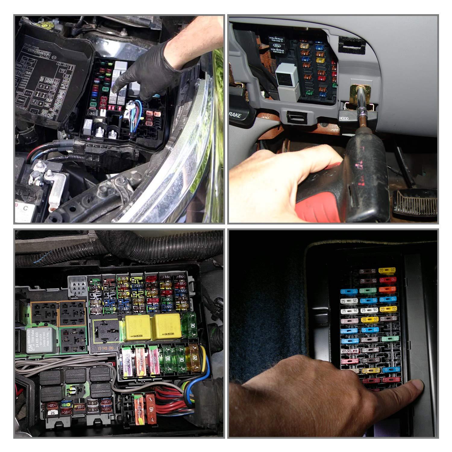 imageNilight 50018R 240pcs Standard and Mini Blade Fuses Set5A 75A 10A 15A 20A 25A 30A ATC APR ATO ATS Standard and ATM APM Mini Automotive Blade Fuse Assortment Kit BlackSliverPinkGreen240PCS Blade Fuses