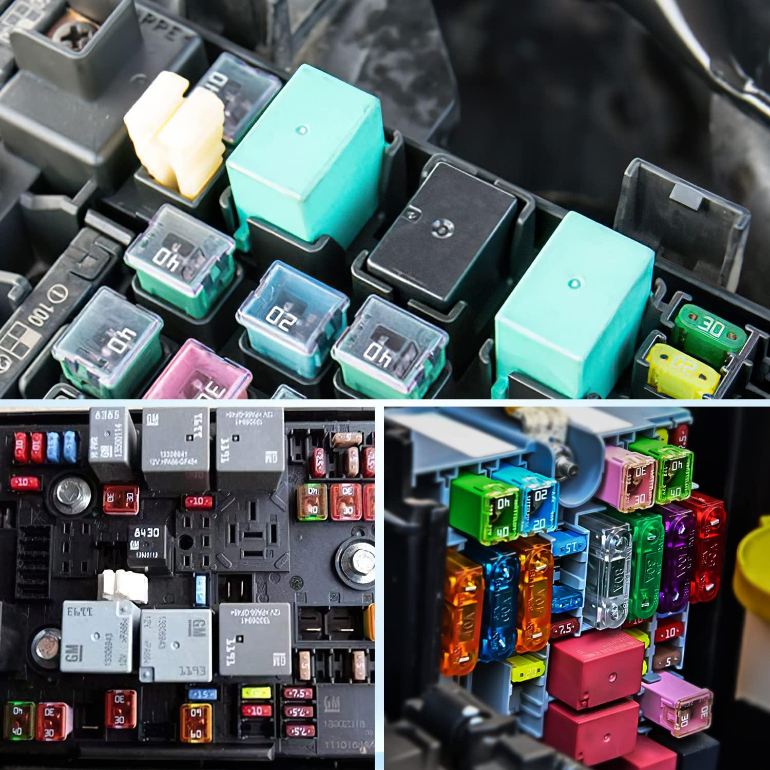 imageNilight 50018R 240pcs Standard and Mini Blade Fuses Set5A 75A 10A 15A 20A 25A 30A ATC APR ATO ATS Standard and ATM APM Mini Automotive Blade Fuse Assortment Kit BlackSliverPinkGreen250PCS Fuses box fuses