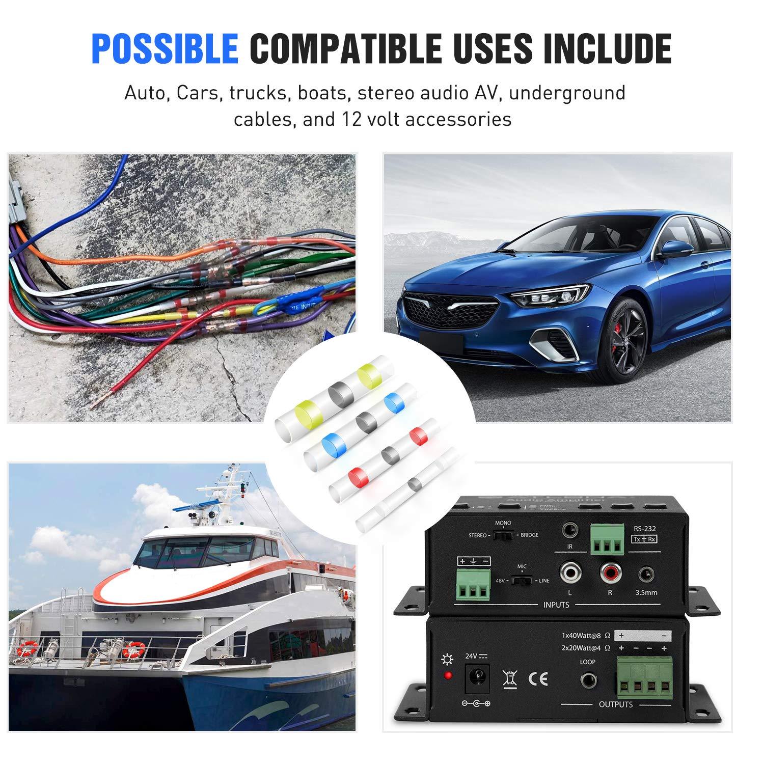 imageNilight 50027R 250 PCS Heat Shrink Spade Connectors Quick Disconnect Wire Connectors Electrical Spade Terminals Heat Shrink Fully Insulated Male and Female Wire Spade Connectors2 Years WarrantyYellow Blue Red White