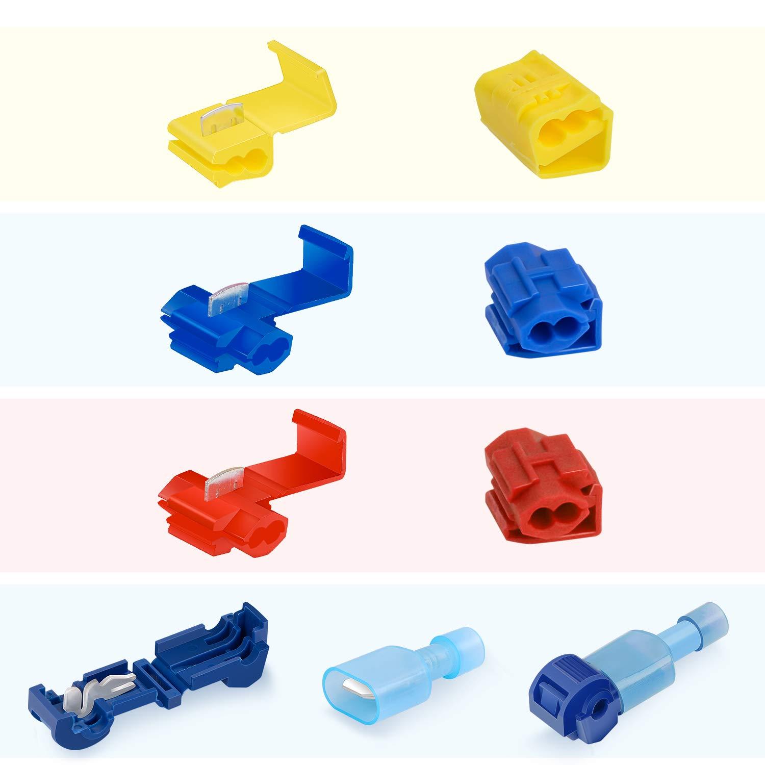 imageNilight 50036R Closed End Crimp Terminal 300 pcs 221616141210 Gauge Nylon Wire Connector Kit2 Years Warranty100Pcs Snap Wire Connector